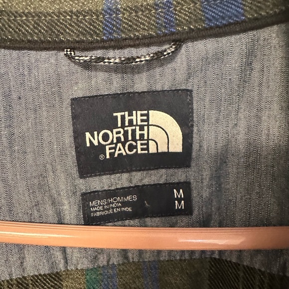 The North Face button-up long sleeve. Blue, gray and black. Medium. - Picture 2 of 3